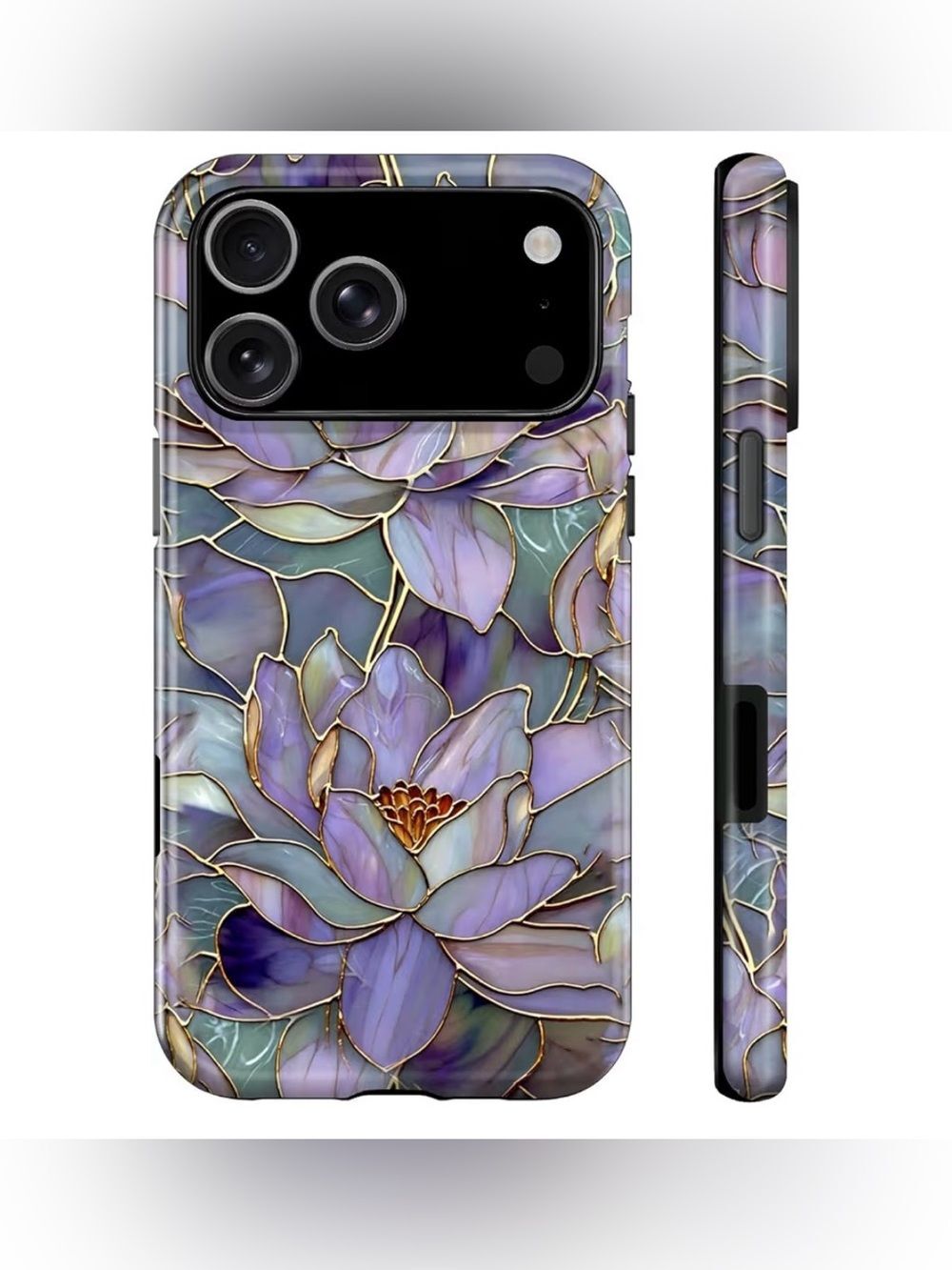iPhone 17 Air Purple Lotus Floral Protective Phone Case – Brand New